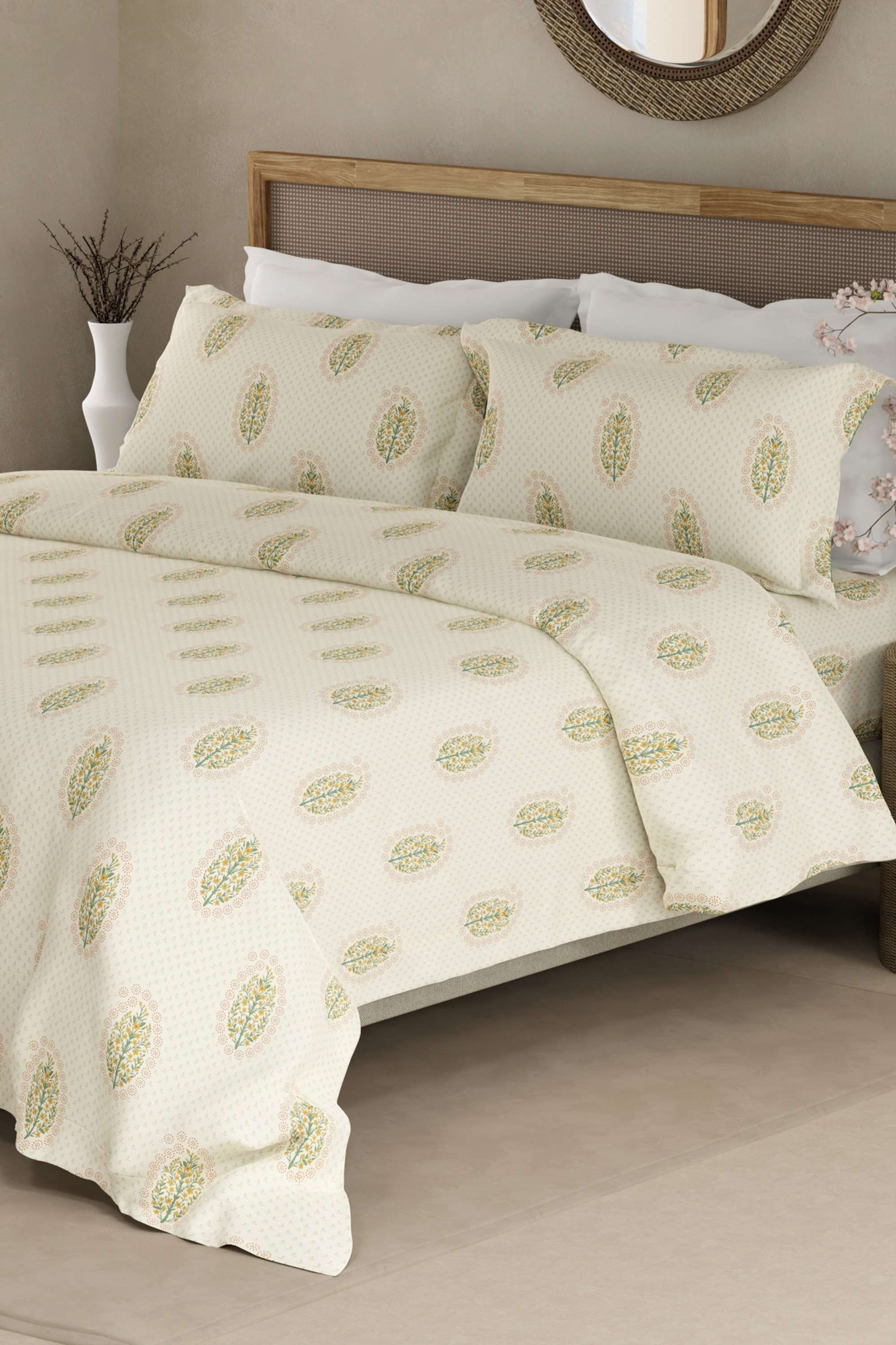 Indo-Musk-200-TC-Cotton-King-Bedsheets-With-2-Pillow-Covers