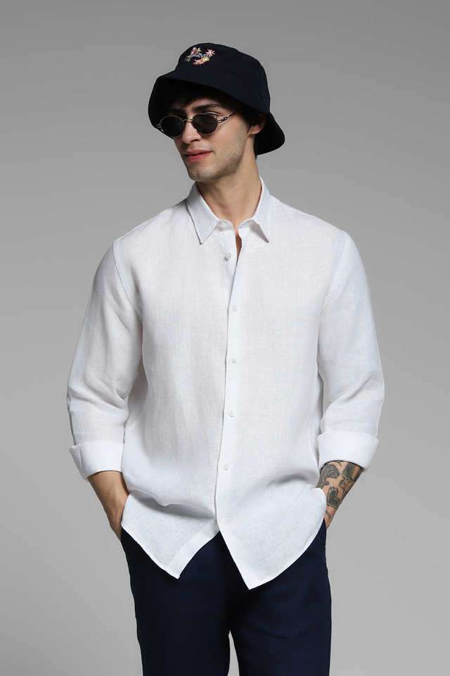 Solid-Linen-Regular-Fit-Men-s-Formal-Wear-Shirt