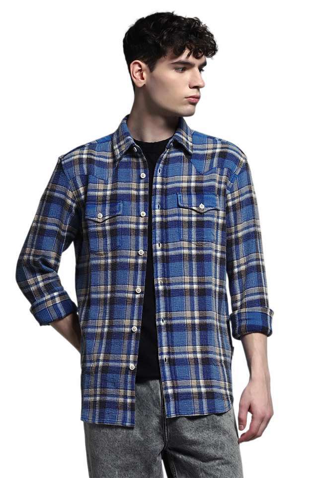 Checks-Cotton-Regular-Fit-Men-s-Casual-Wear-Shirt