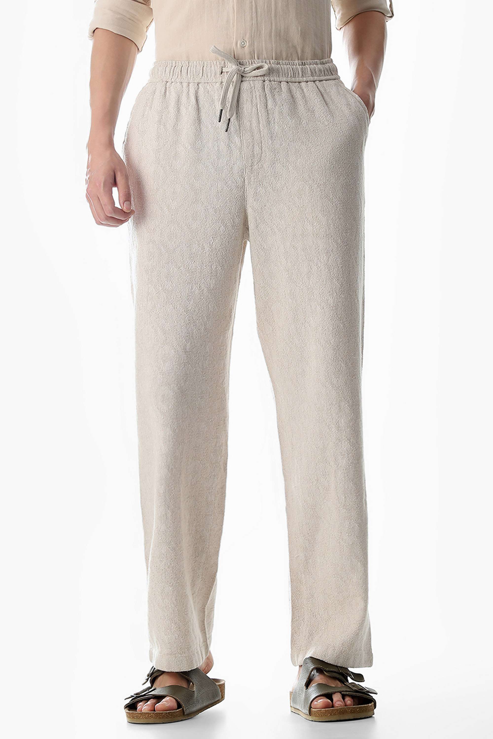 Textured-Cotton-Slim-Fit-Men-s-Trousers