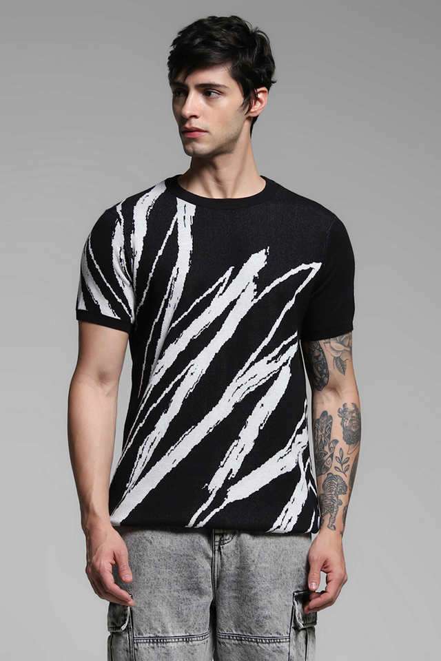 Textured-Cotton-Round-Neck-Men-s-T-Shirt