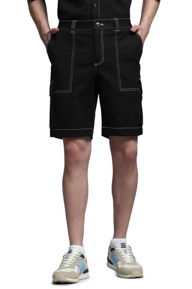 Solid-Cotton-Regular-Fit-Men-s-Shorts