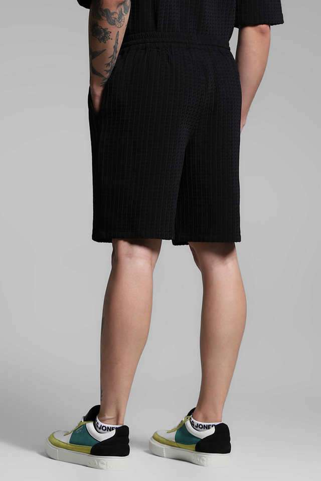 Solid-Polyester-Regular-Fit-Men-s-Shorts