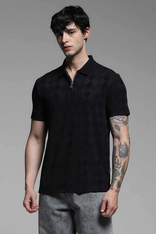 Textured-Polyester-Polo-Men-s-T-Shirt