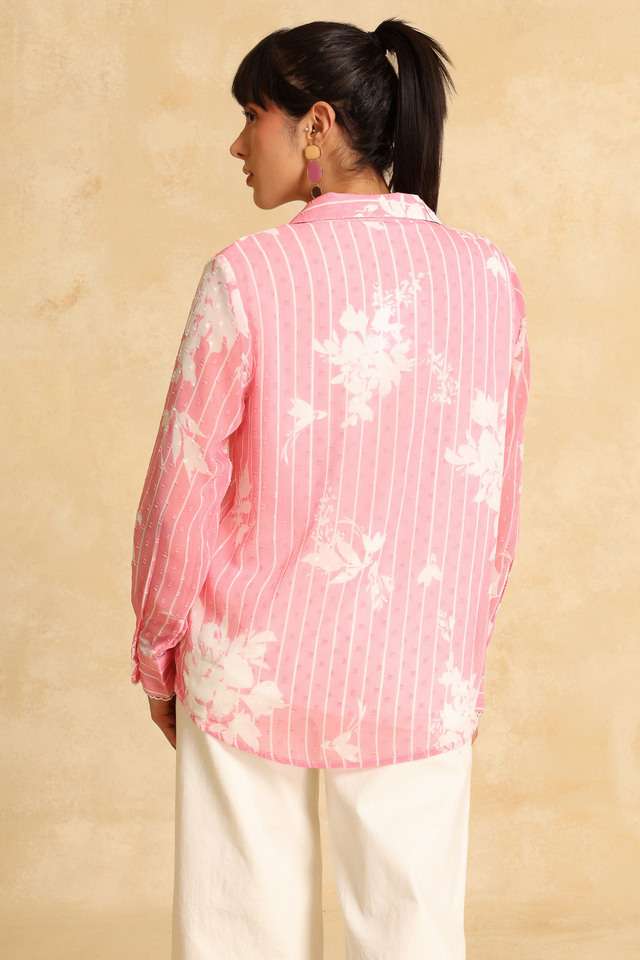 Printed-Collared-Polyester-Women-s-Formal-Wear-Shirt