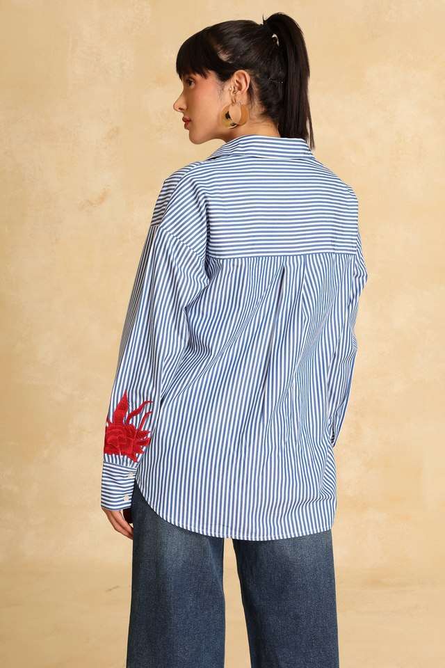 Embroidered-Collared-Polyester-Women-s-Party-Wear-Shirt
