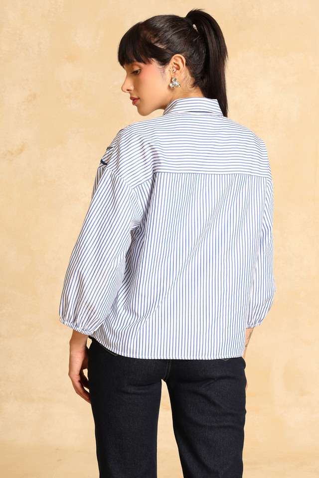Embroidered-Collared-Polyester-Women-s-Formal-Wear-Shirt