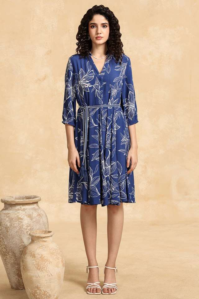 Floral-Viscose-Collared-Women-s-Fiore-Mini-Dress