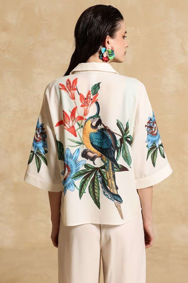 Printed-Collared-Polyester-Women-s-Party-Wear-Shirt