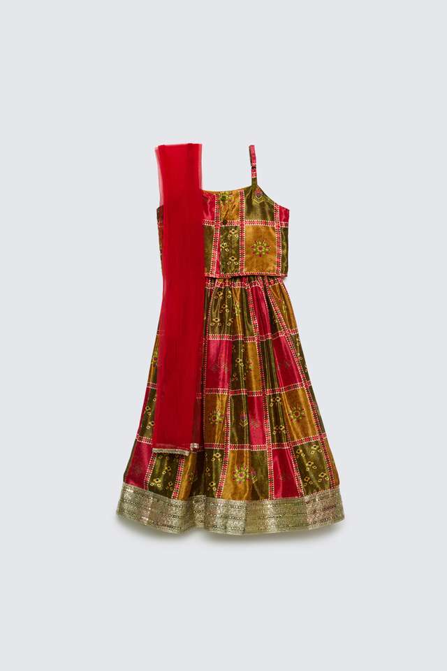 Printed-Polyester-Regular-Fit-Girls-Lehenga-Choli-Set