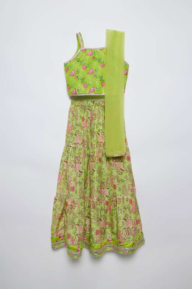 Printed-Polyester-Regular-Fit-Girls-Lehenga-Choli-Set