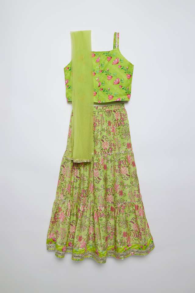 Printed-Polyester-Regular-Fit-Girls-Lehenga-Choli-Set