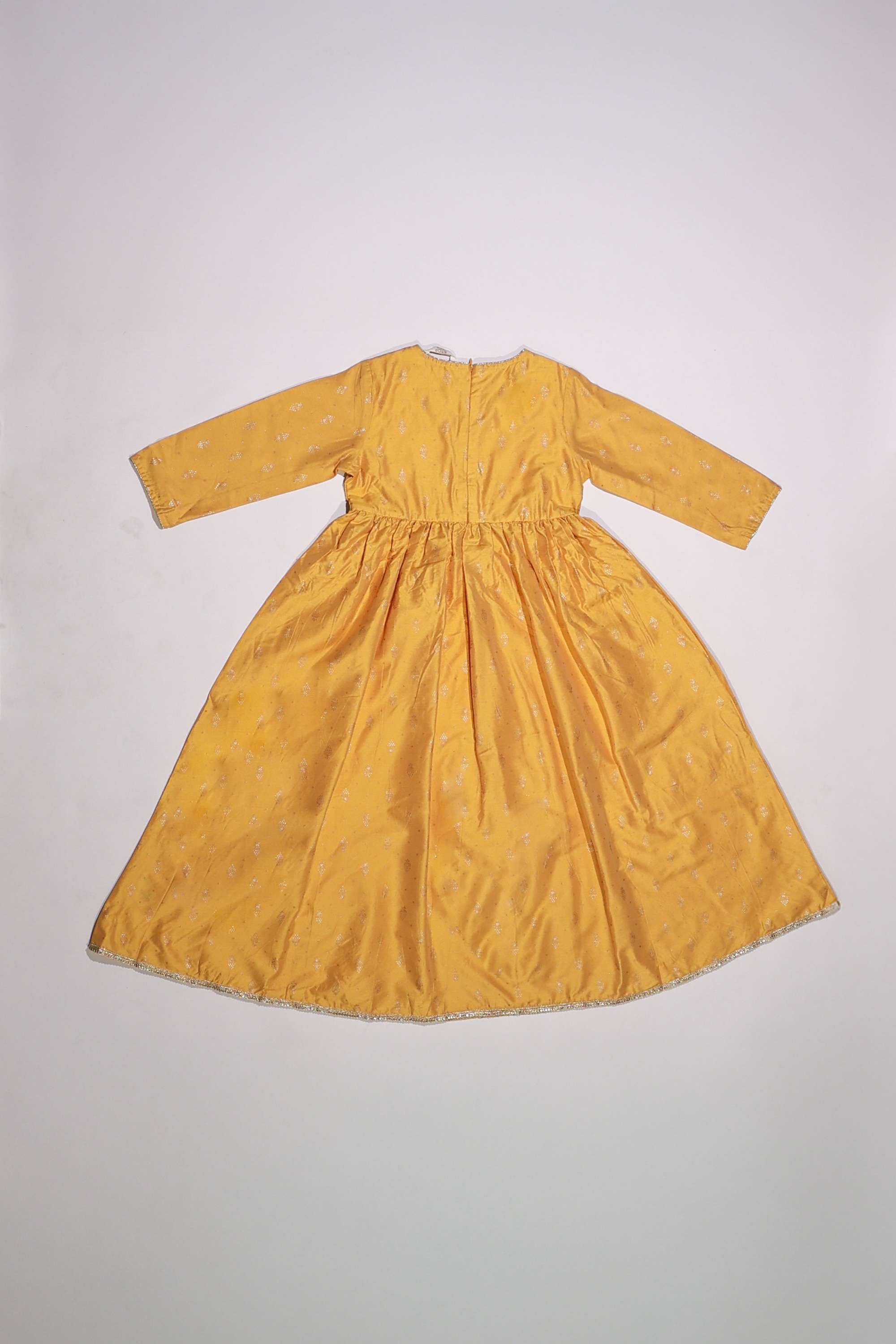 Solid-Blended-Fabric-V-Neck-Girls-Casual-Wear-Dress