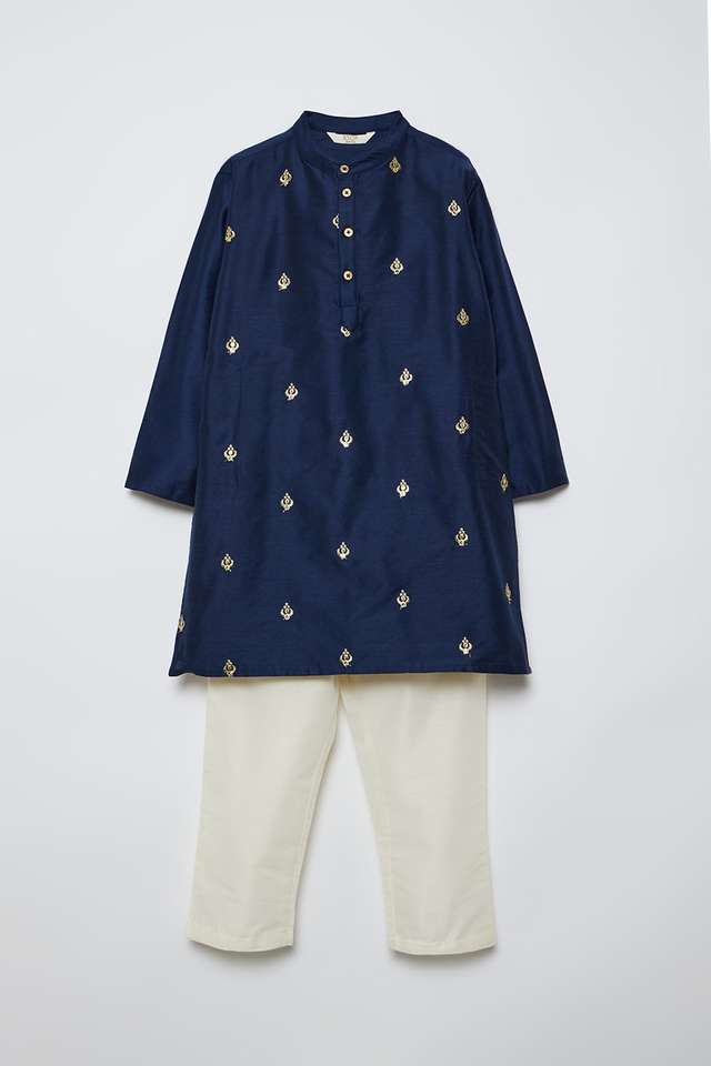 Embroidered-Polyester-Regular-Fit-Boys-Kurta-Pyjama-Set