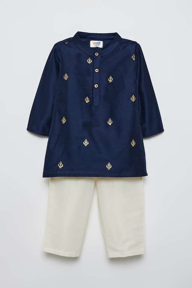 Embroidered-Polyester-Regular-Fit-Infant-Boys-Kurta-Pyjama-Set