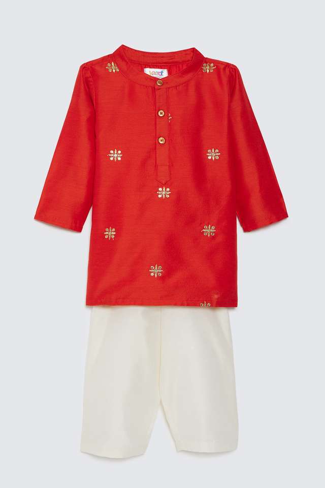Embroidered-Polyester-Regular-Fit-Infant-Boys-Kurta-Pyjama-Set