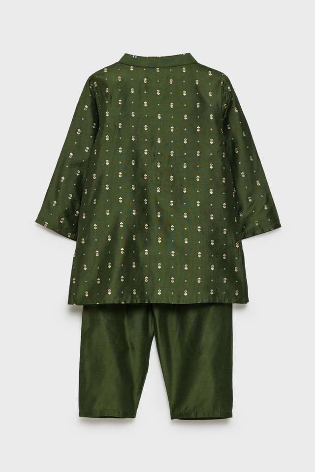 Printed-Blended-Fabric-Regular-Fit-Infant-Boys-Kurta-Pyjama-Set