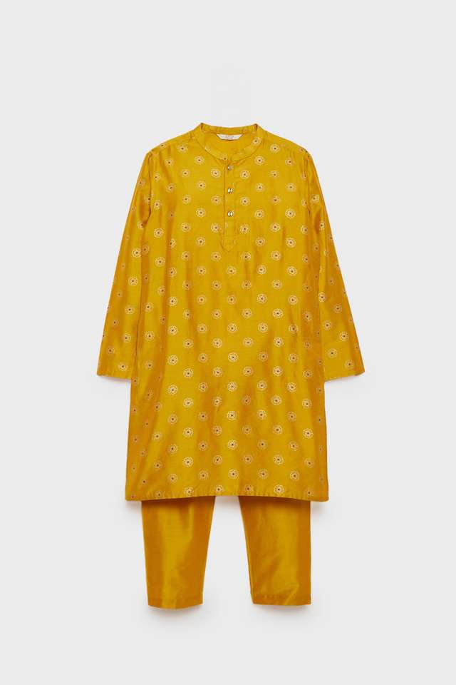 Printed-Blended-Fabric-Regular-Fit-Boys-Kurta-Pyjama-Set