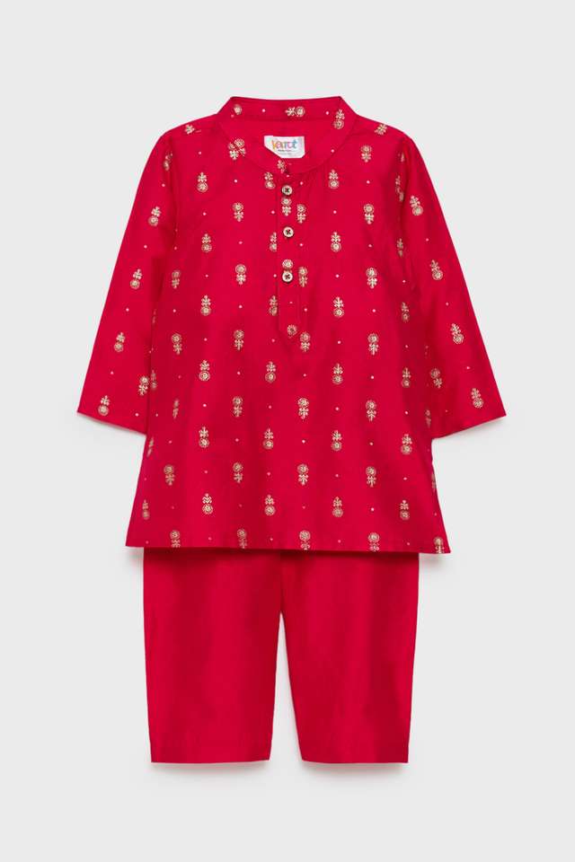 Printed-Blended-Fabric-Regular-Fit-Infant-Boys-Kurta-Pyjama-Set