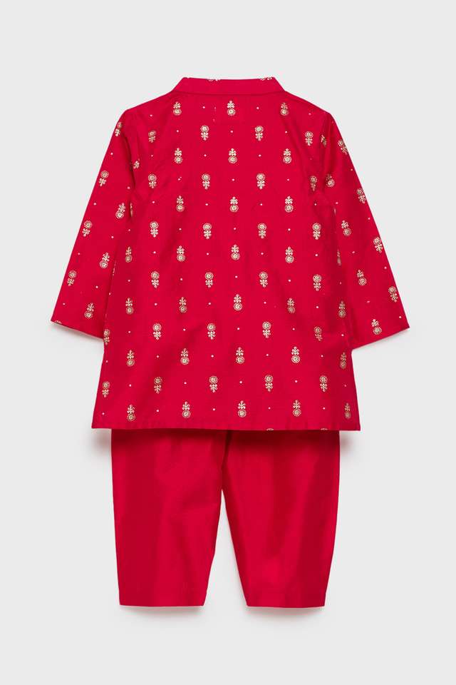 Printed-Blended-Fabric-Regular-Fit-Infant-Boys-Kurta-Pyjama-Set