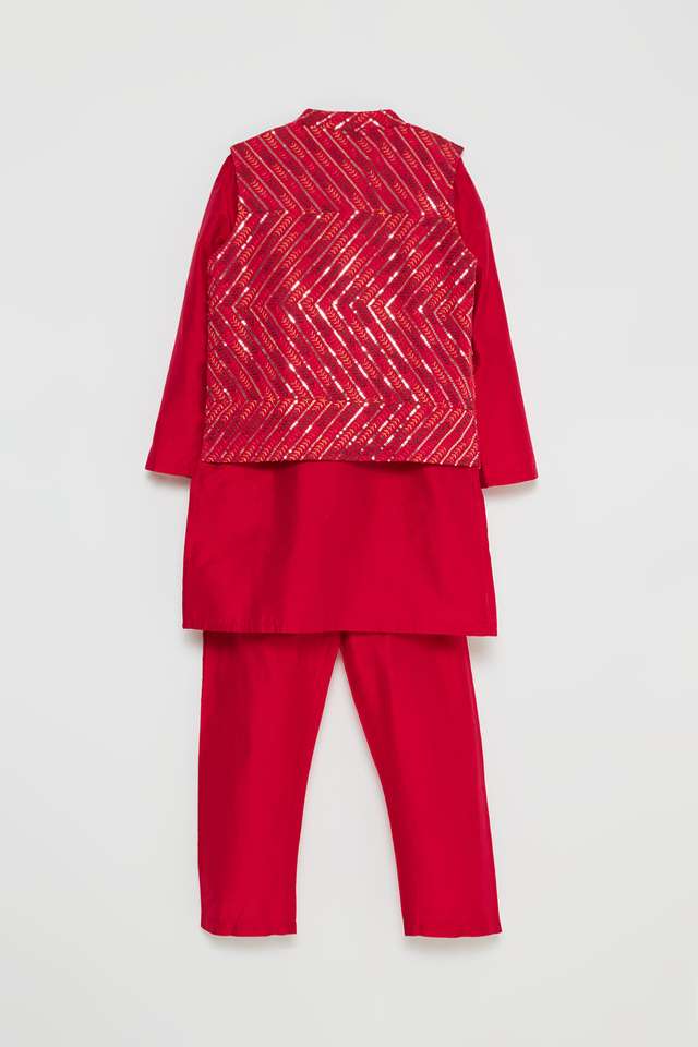 Embroidered-Blended-Fabric-Regular-Fit-Boys-Kurta-Pyjama-Jacket