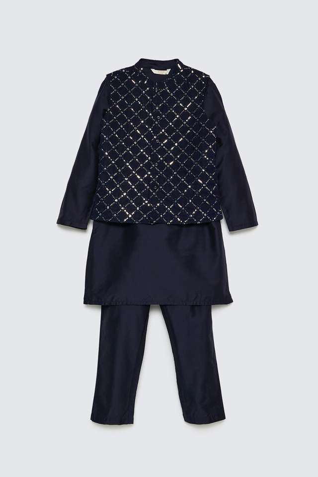 Embroidered-Blended-Fabric-Regular-Fit-Boys-Kurta-Pyjama-Jacket