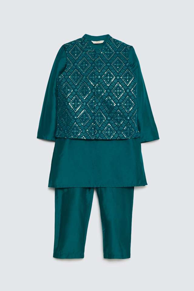 Embroidered-Blended-Fabric-Regular-Fit-Boys-Kurta-Pyjama-Jacket