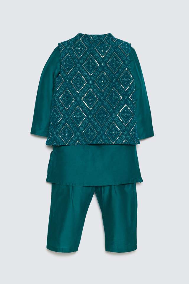 Embroidered-Blended-Fabric-Regular-Fit-Boys-Kurta-Pyjama-Jacket
