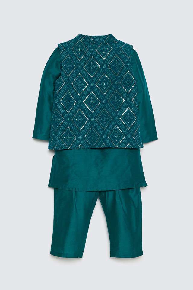 Embroidered-Blended-Fabric-Regular-Fit-Infant-Boys-Kurta-Pyjama-Jacket