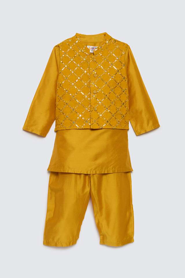 Embroidered-Blended-Fabric-Regular-Fit-Infant-Boys-Kurta-Pyjama-Jacket