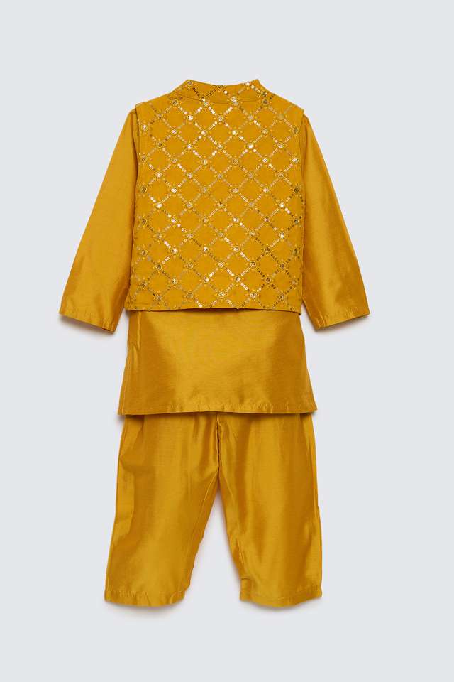 Embroidered-Blended-Fabric-Regular-Fit-Infant-Boys-Kurta-Pyjama-Jacket
