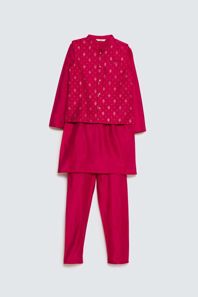 Printed-Blended-Fabric-Regular-Fit-Boys-Kurta-Pyjama-Jacket