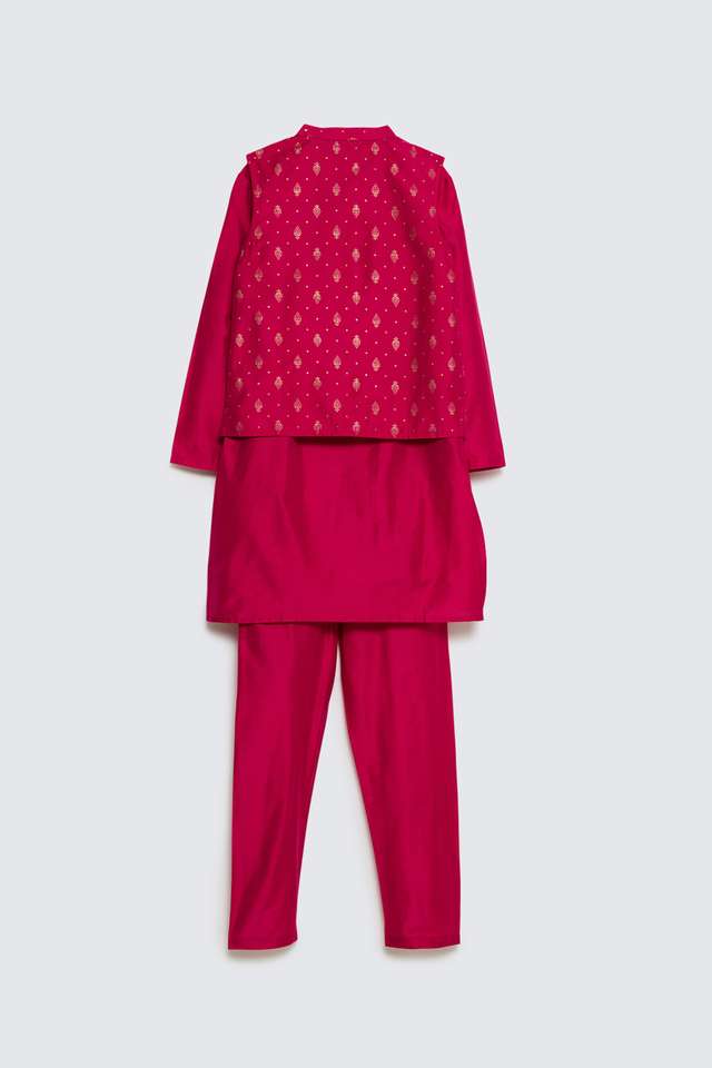 Printed-Blended-Fabric-Regular-Fit-Boys-Kurta-Pyjama-Jacket