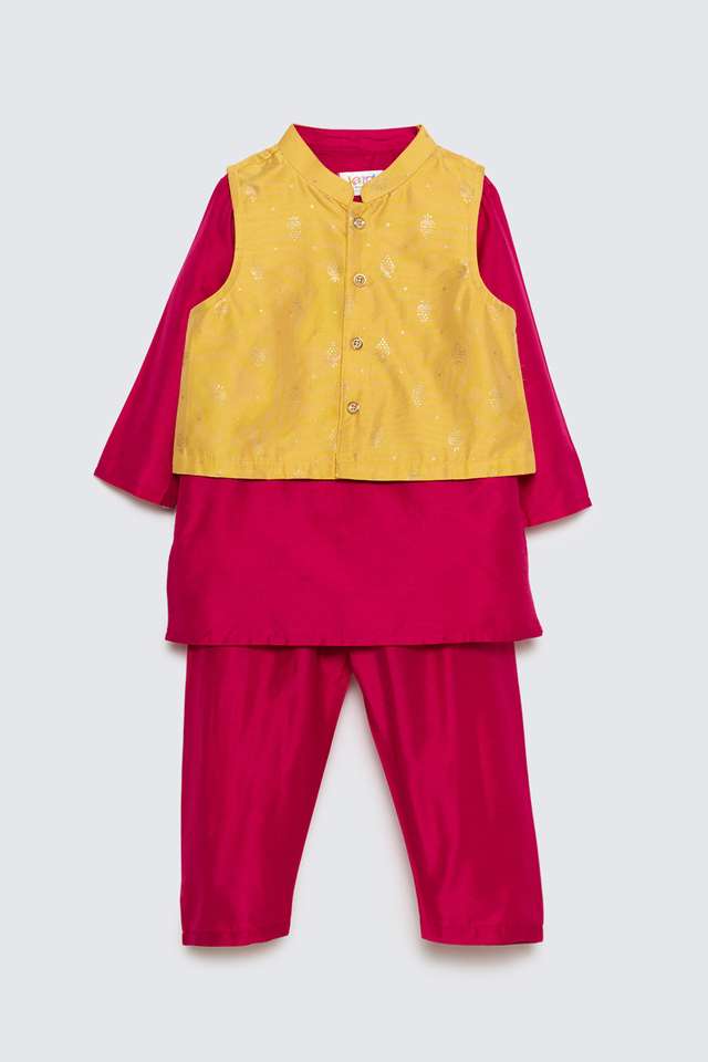 Printed-Blended-Fabric-Regular-Fit-Infant-Boys-Kurta-Pyjama-Jacket