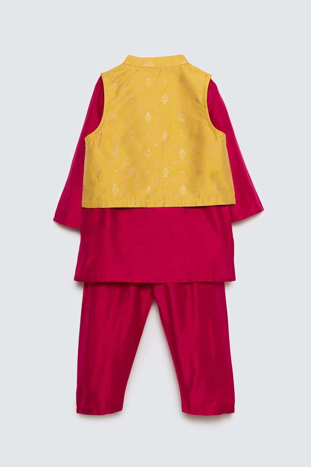 Printed-Blended-Fabric-Regular-Fit-Infant-Boys-Kurta-Pyjama-Jacket