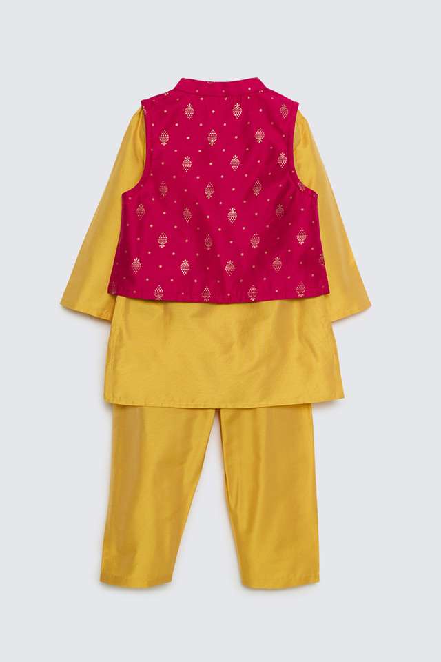 Printed-Blended-Fabric-Regular-Fit-Infant-Boys-Kurta-Pyjama-Jacket