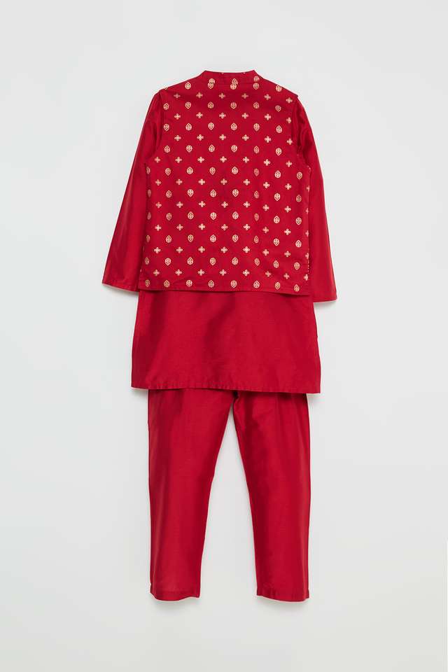 Printed-Blended-Fabric-Regular-Fit-Boys-Kurta-Pyjama-Jacket