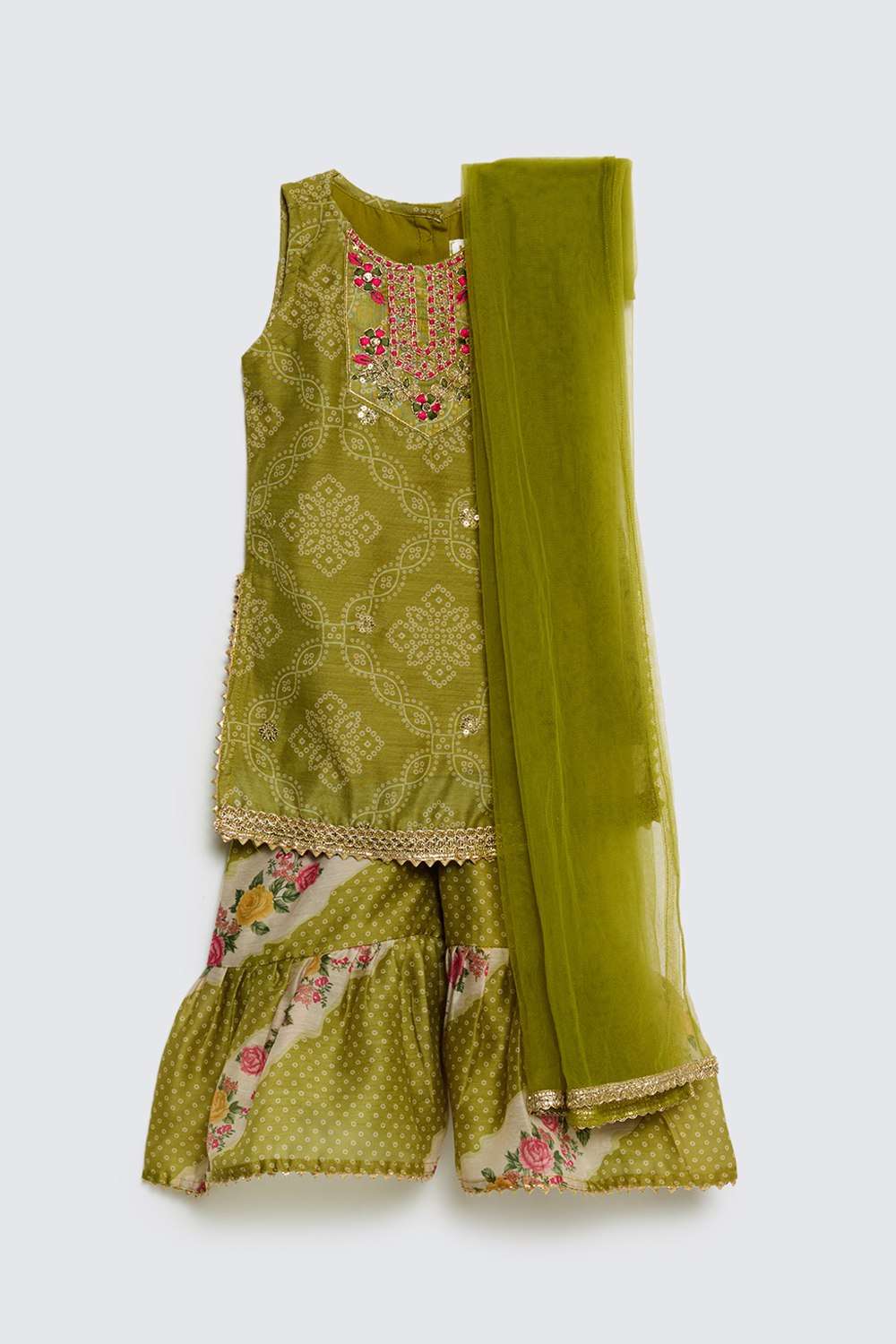 Solid-Blended-Fabric-Girls-Kurta-Set