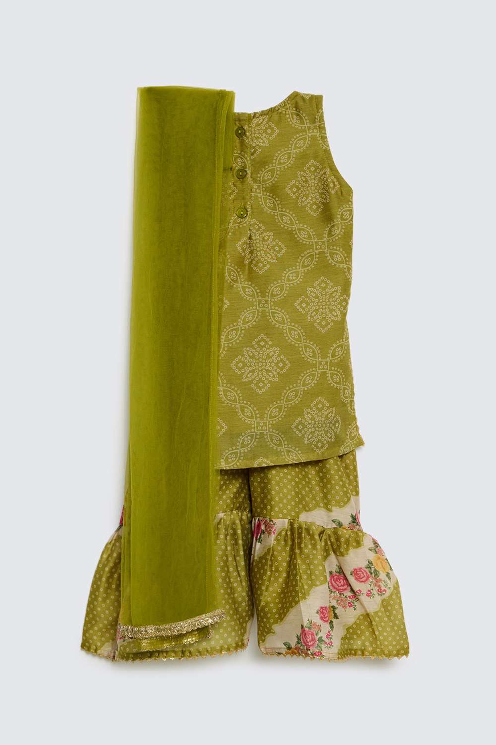 Solid-Blended-Fabric-Girls-Kurta-Set