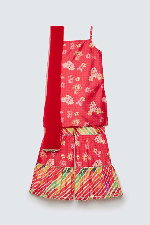 Printed-Polyester-Regular-Fit-Girls-Salwar-Kurta-Dupatta