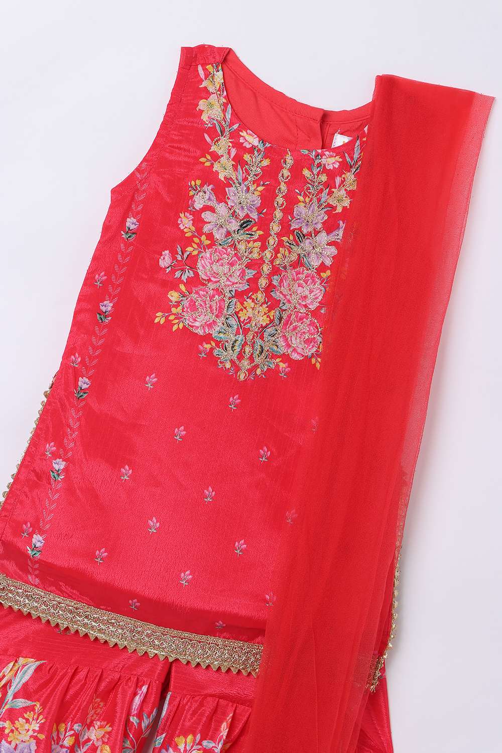 Solid-Blended-Fabric-Girls-Kurta-Set