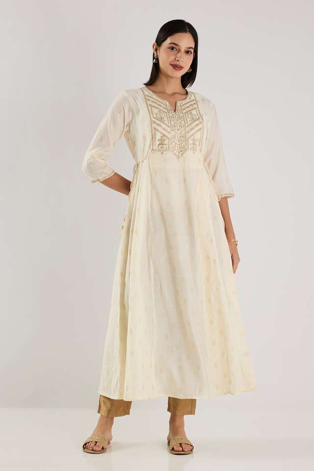 Embroidered-Blended-Fabric-Round-Neck-Women-s-Casual-Wear-Kurta