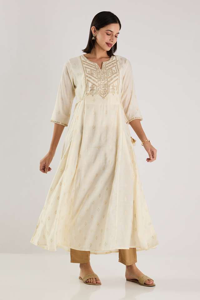 Embroidered-Blended-Fabric-Round-Neck-Women-s-Casual-Wear-Kurta