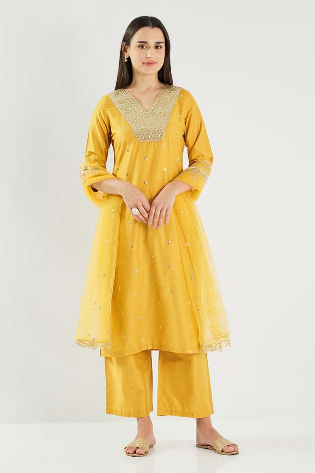 Embroidered-Calf-Length-PST-Woven-Women-s-Kurta-Set