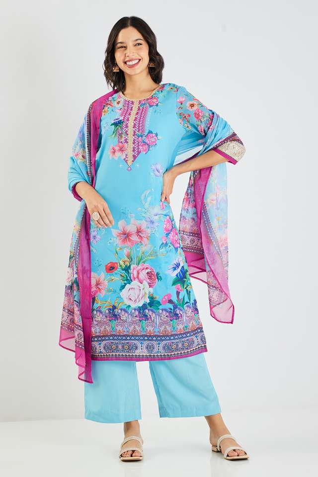 Printed-Calf-Length-Georgette-Woven-Women-s-Kurta-Set