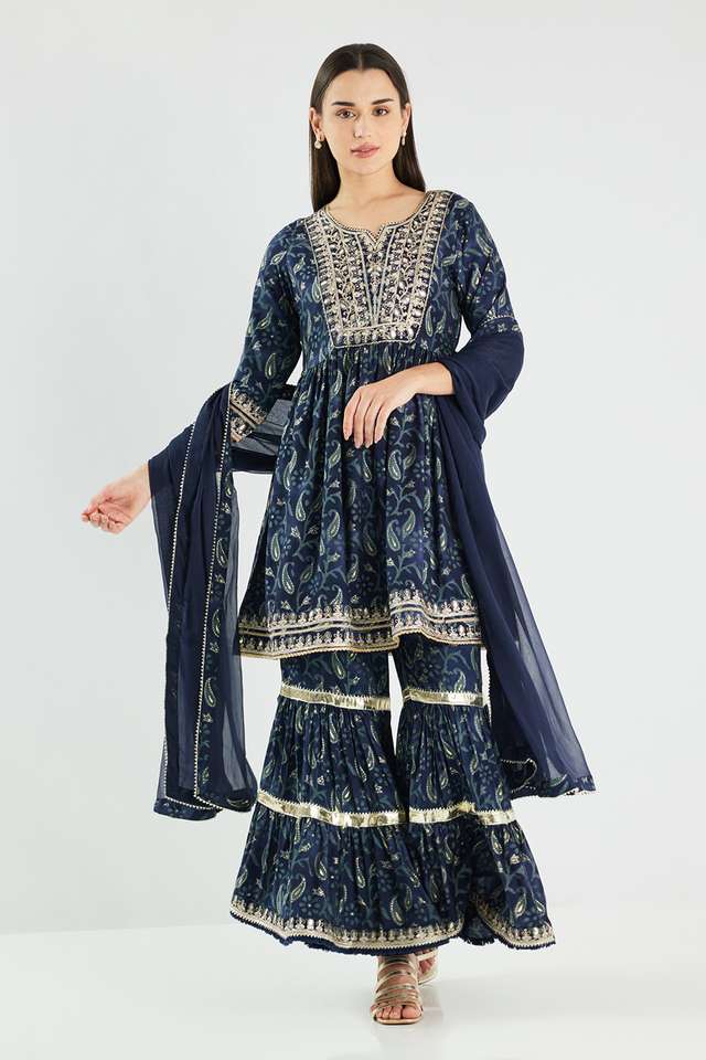 Printed-Knee-Length-Muslin-Woven-Women-s-Kurta-Set