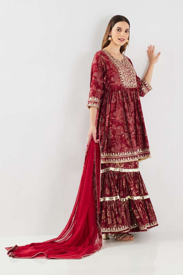 Printed-Knee-Length-Muslin-Woven-Women-s-Kurta-Set