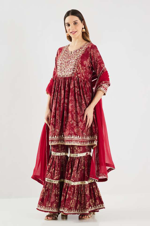 Printed-Knee-Length-Muslin-Woven-Women-s-Kurta-Set