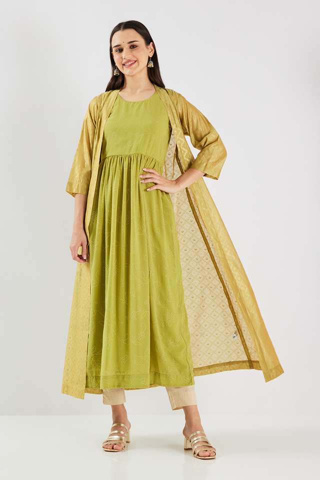 Printed-Embroidered-Chanderi-Round-Neck-Women-s-Kurta-Set