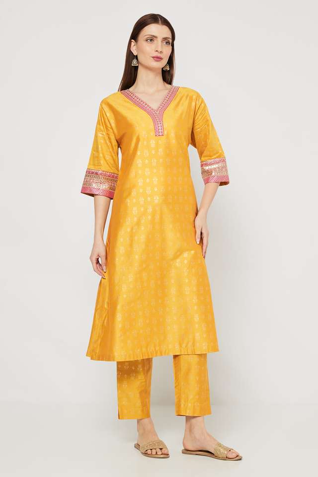 Embroidered-Calf-Length-PST-Woven-Women-s-Kurta-Set